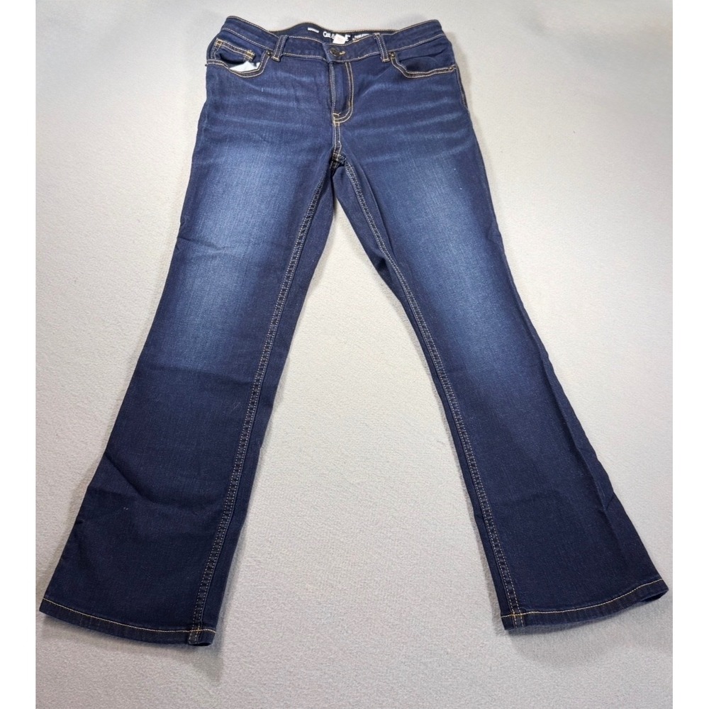 Cat & Jack Girls Dark Wash Super Super Elastic Bootcut Jeans Size 14 RN17730